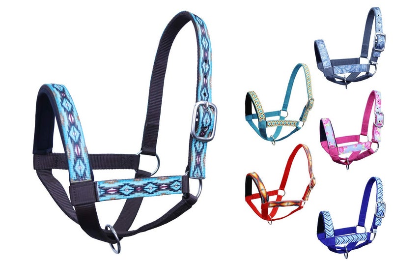 Paris Tack Derby Originals Patterned Double Layer Nylon Figure-8 Cow Halters and Sizes - Image 1